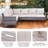Chaquille 105'' Wide L-Shaped Wicker Patio Sectional with Cushions-2035382733-2035382706