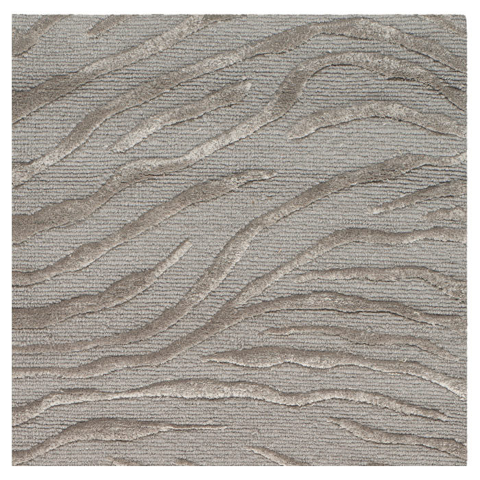 Tapis gris à motif animal noué à la main, Rectangle 8 pi 6 po x 11 pi 6 po