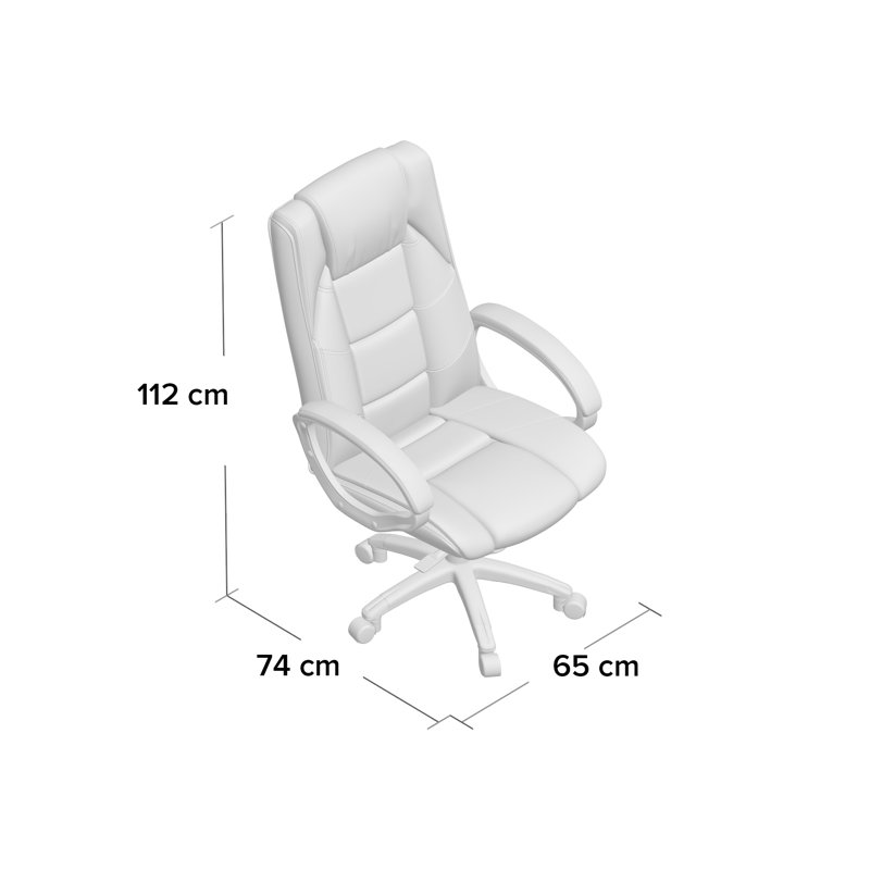 Wade Logan Genuine Leather Executive Chair, Brown