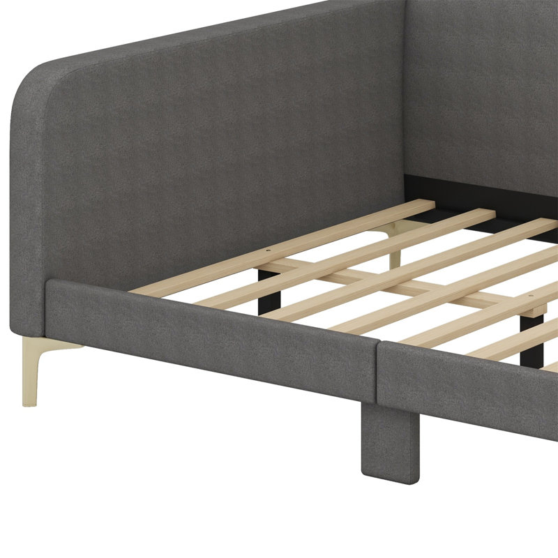 Upholstered Daybed With Headboard And Armrest