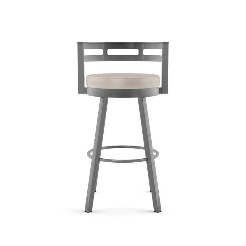 Tabouret de bar et de comptoir pivotant Brookford, Gris, Beige, Tabouret de comptoir (siège d'une hauteur de 26,1