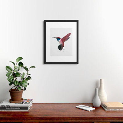 mele_artanddesign, Colibri rouge, reproduction d'art encadrée