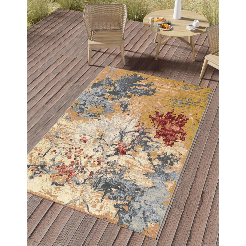 Keazia Indoor/Outdoor Area Rug, Rectangle 6'1" x 9'