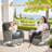 9 - Person Patio Furniture Set With Swivel Rocker, Outdoor Wicker Rattan Seating Group With Cushions, All Weather Sofa Conversation Set With Led Lighted Coffee Table For Garden Backyard-850553452