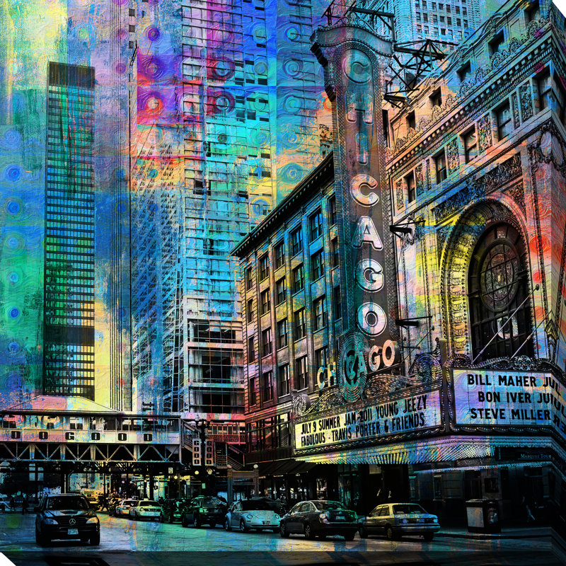 « chicago », reproduction d’impression sur toile tendue, H 24 po x l 24 po