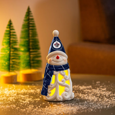 Winnipeg Jets Snowman LED Statuary, 8"