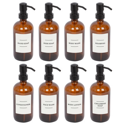 Glass Soap Dispensers with Labels - 500ml