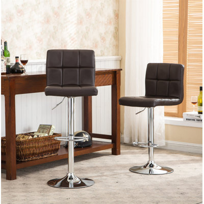 Tabouret de bar pivotant réglable en similicuir, ensemble de 2