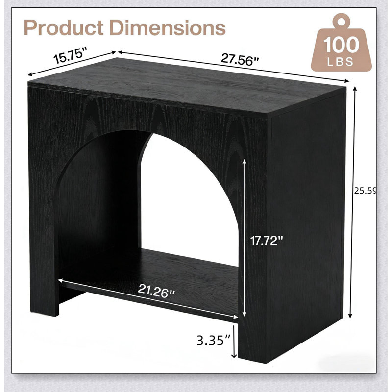 Table d'appoint carrée avec tablette ouverte et plateau spacieux, parfaite pour un style polyvalent et simple
