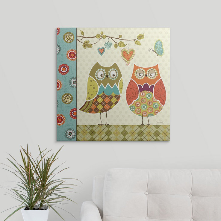 « i » par lisa audit, impression Owl Wonderful, H 35 po x l 35 po x P 1,5 po, Toile