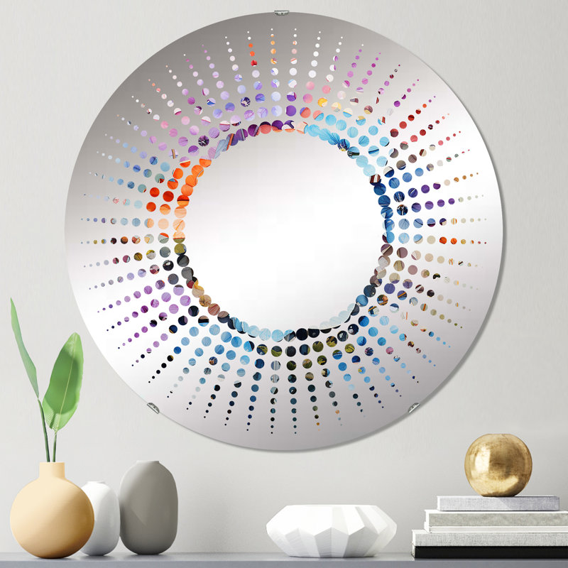 Joyful Floral Abstraction I - Miroir décoratif Starburst | Rond, 23,6 po x 23,6 po