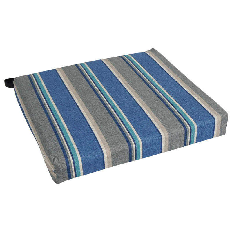 Outdoor 3'' Dining Chair Seat Cushion, Gray/Blue