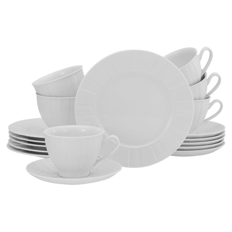 Barcelona 18 Piece Bone China Dinnerware Set, Service for 6