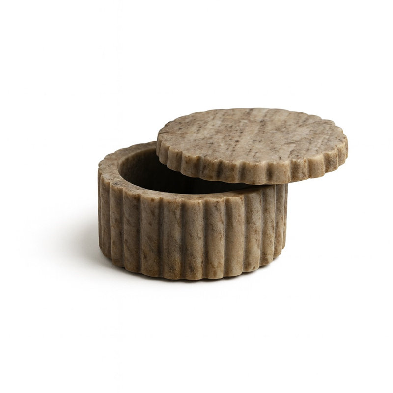 Pot de cuisine en marbre, Brun, H 2,5 po x l 5 po x P 5 po