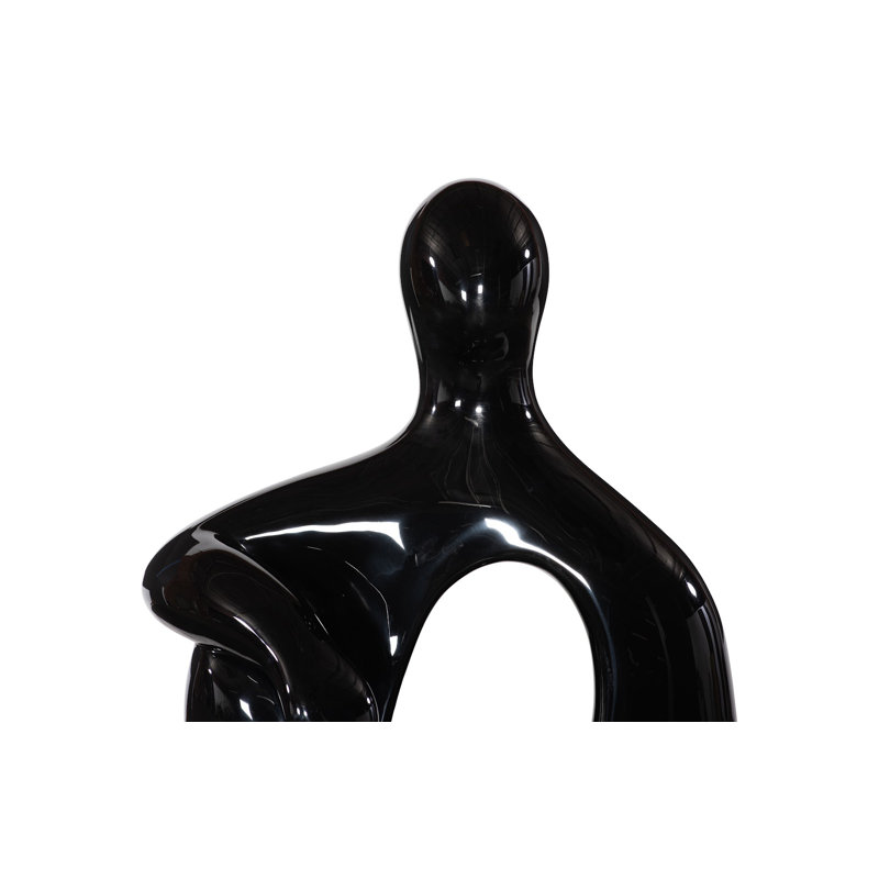 Sculpture assise, gelcoat noir