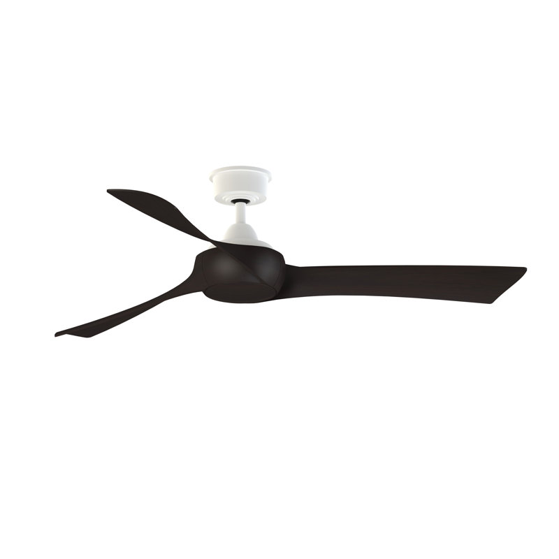Wrap Custom 56 inch Indoor/Outdoor Ceiling Fan - Matte White with Dark Walnut blades, Matte White, Dark Walnut