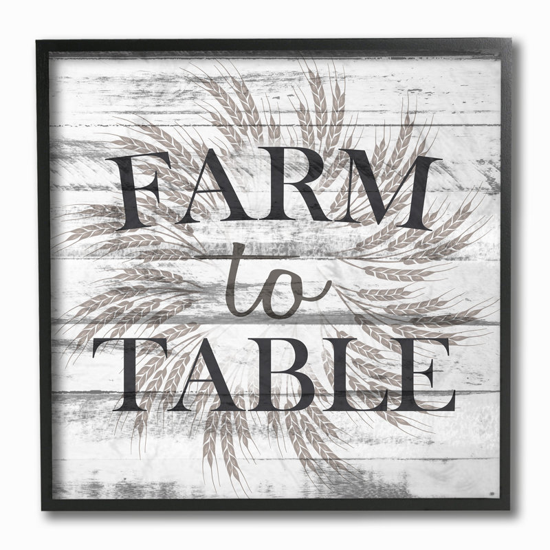 « farm to table en planches look », impression, Encadré, H 12 po x l 12 po x P 0,5 po