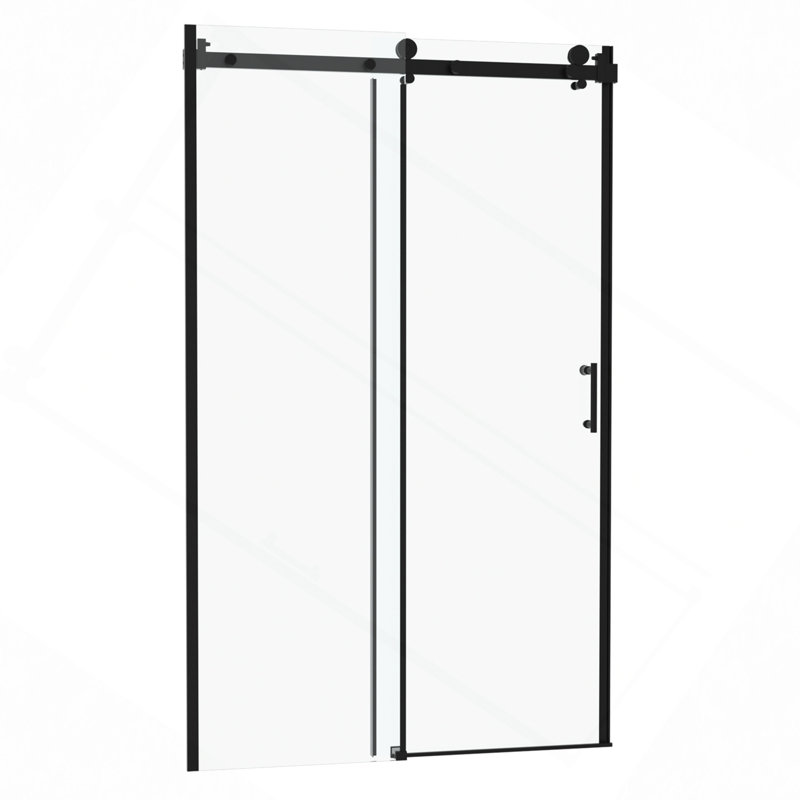 Porte de douche coulissante simple l 48 po x H 76 po, verre trempé de 8 mm avec cadre en acier inoxydable 304