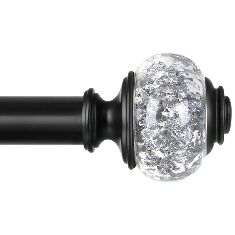 Tringle à rideaux simple ajustable 1 po Fidelius, 71" - 143", Noir