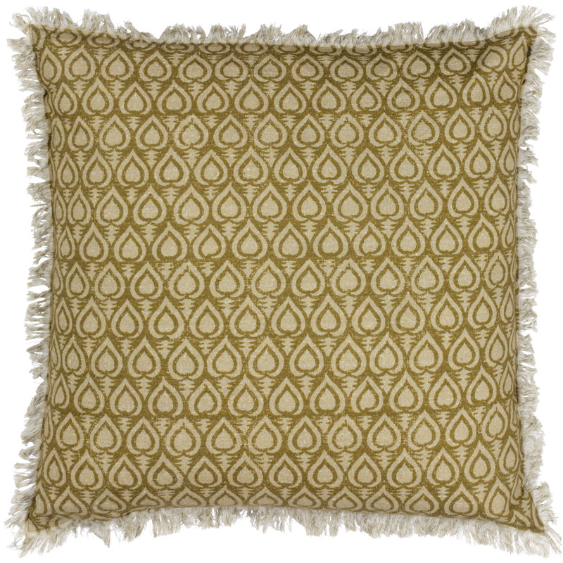 Georgi Geometric Square Cushion Cover, Olive