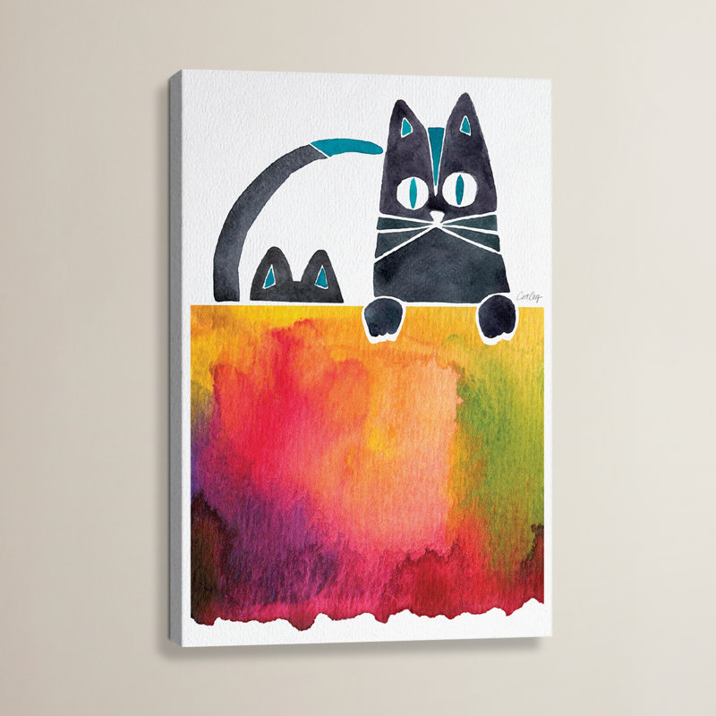 « chats artprint »-impression sans cadre sur toile, H 26 po x l 18 po x P 1,5 po