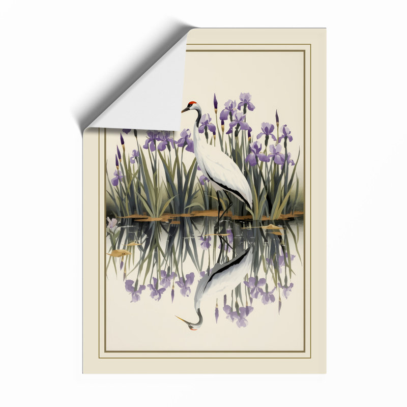 Irises in Reflection Botanical - Framed Print, A3 - 42.0 x 29.7 cm, Unframed