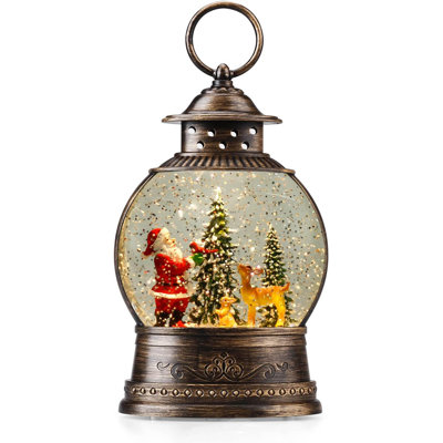 Lighted Snow Globe Halloween Decorations With Music And 6H Timer, Black Cat Glitter Lantern For Halloween Party -  The Holiday Aisle®, 75EC74C560C644599EF065A63B9C7477