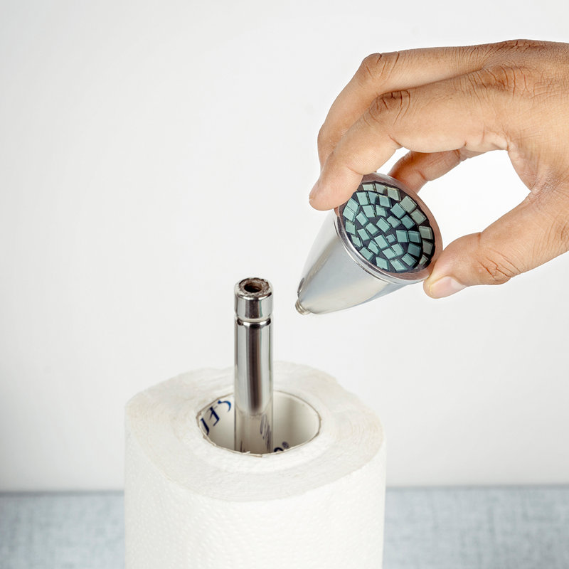 Stainless Steel Paper Towel Holder, Aqua