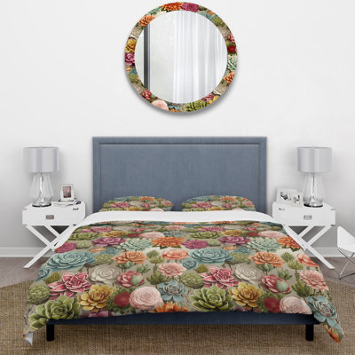 Modern Succulents Botanical Pattern I Duvet Cover