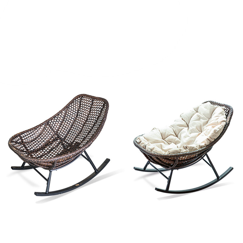 Chaise berçante Leisure, Noir / Brun foncé