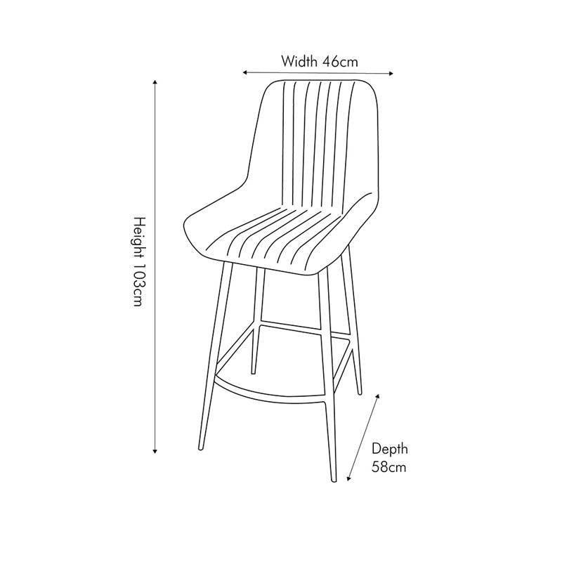 Theressa Upholstered Counter Stool with Metal Frame, Orange