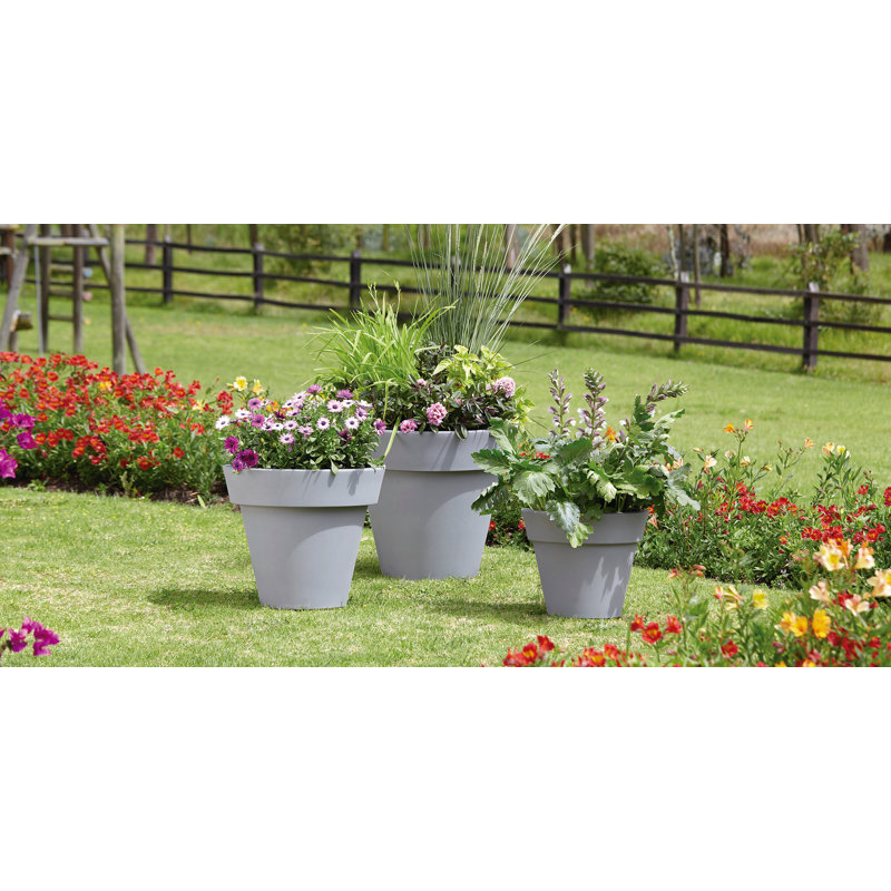 Pot Planter, Black, 16.6" H x 19" W x 19" D