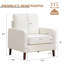 Élégante chaise d'appoint rembourrée en tissu avec pieds robustes en bois massif-1344559611