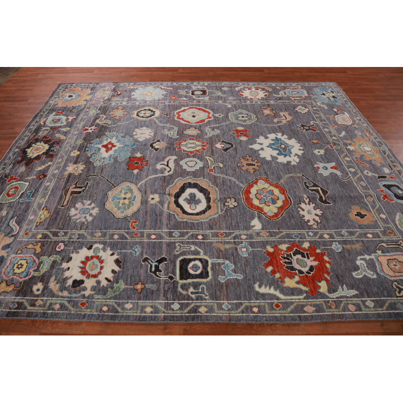 Tapis turc à motif floral Oushak 8 x 10