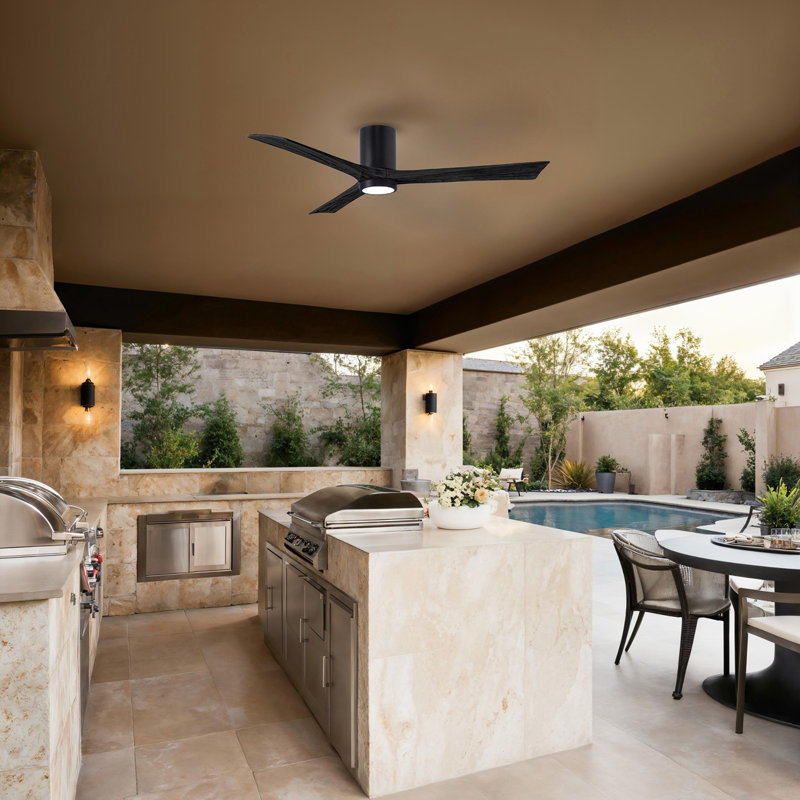 Irene LED Ceiling Fan, Matte Black, Matte Black, 60"