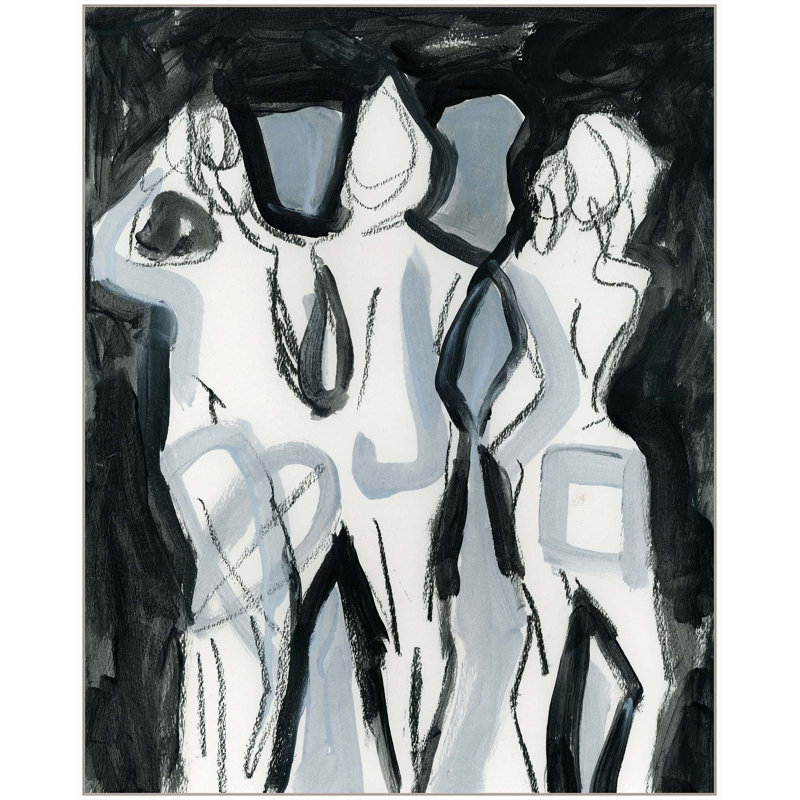 Noir triple nus 1, H 40 po x l 32 po, Toile tendue