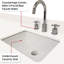 48 po L x P 22 po, meuble-lavabo blanc, comptoir en marbre de culture, miroir de 43 po, robinet de lavabo de l 48 po avec miroir et