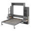 Lit escamotable double avec tablettes, tiroirs et DEL-1428943474