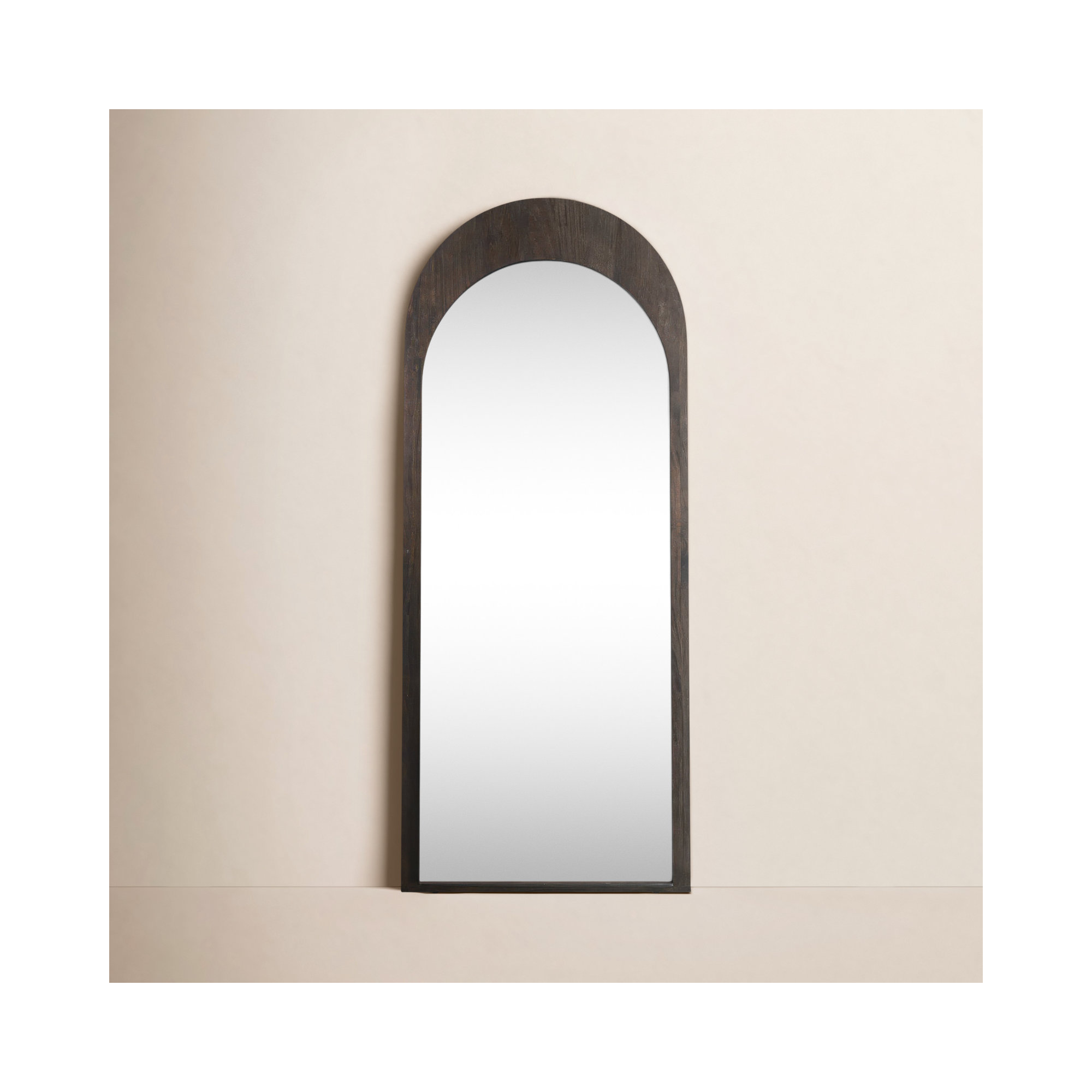 Vixe Solid Wood Mirror, Dark Brown, 72" x 30"