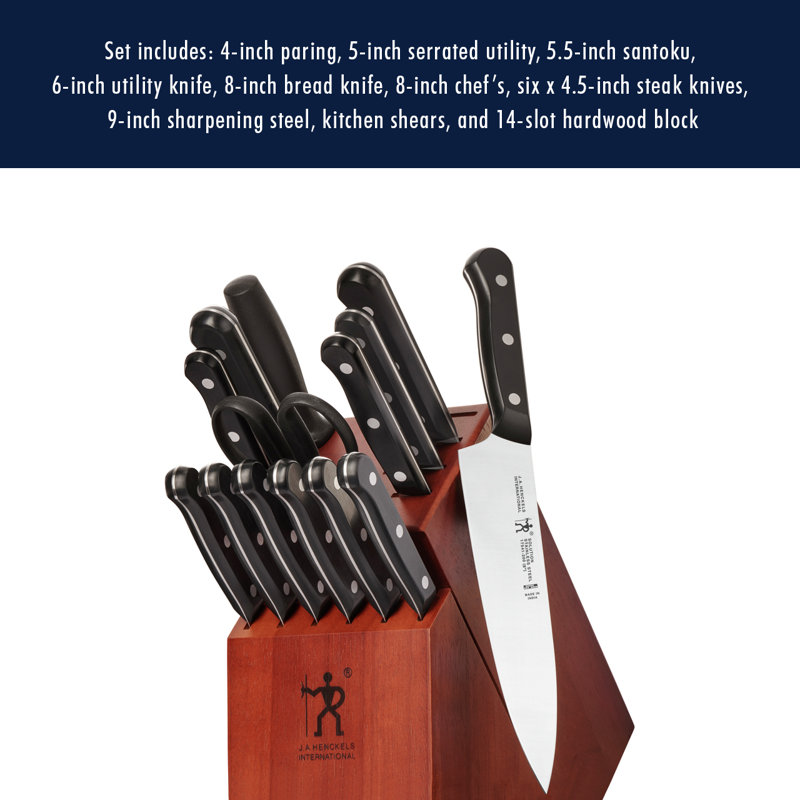 HENCKELS Solution Razor-Sharp 15-Piece Knife Set, German Engineered Informed by 100+ Years of Mastery, Chefs Knife