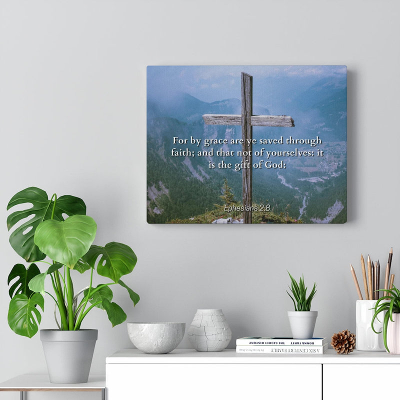 Saved Through Faith Ephesians 2:8 - Wrapped Canvas Print, 30cm H x 41cm W