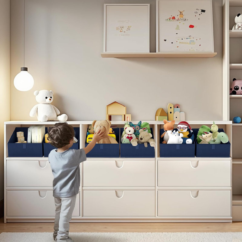 Ensemble de 8 paniers de rangement en tissu - Paniers de rangement pliables en forme de trapèze pour vêtements, jouets, livres, serviettes, solutions de rangement robustes et peu encombrantes