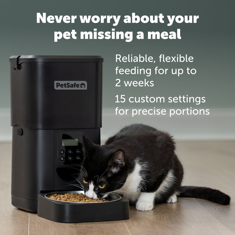 PetSafe FlexFeed Automatic Pet Feeder, Black, Black