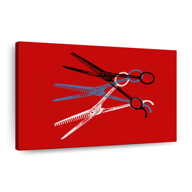 Ciseaux de coupe de cheveux, impression sur toile, H 8 po x l 12 po x P 1 po