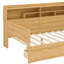 Lit de jour avec tablettes de rangement, lit multifonctionnel avec deux tiroirs de rangement et bureau d'étude-2064660034