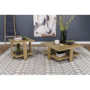 Martinian Round Coffee And End Table Set Mango Brown