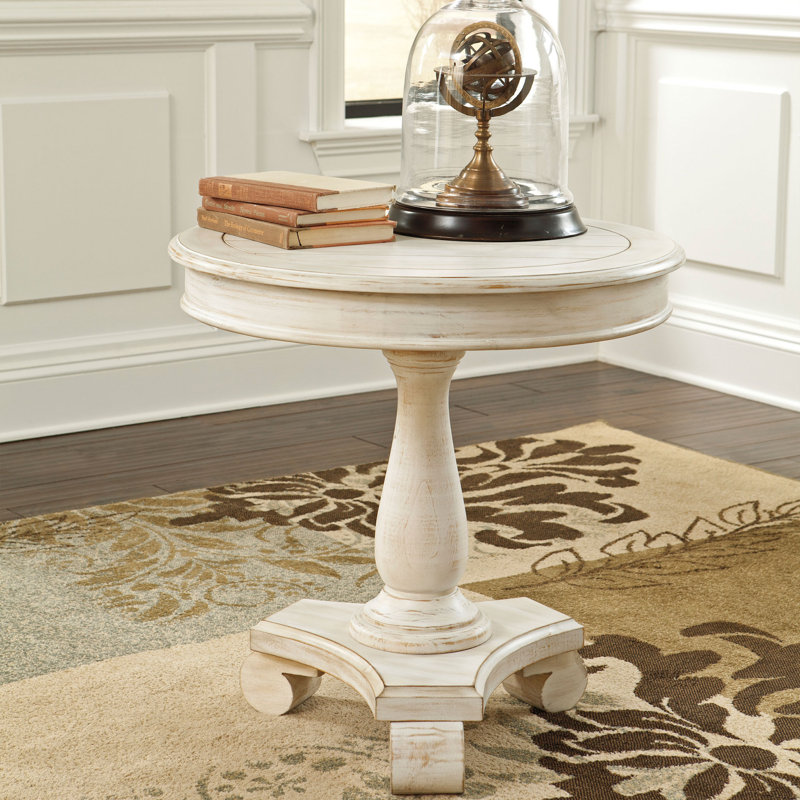 Jana Solid Wood Pedestal End Table