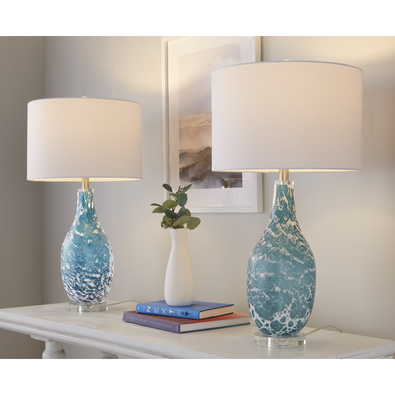 Sokoya 29" Glass Table Lamp - Set Of 2