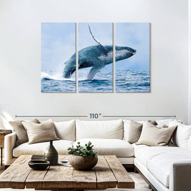 Brampt Leaping Humpback Whale, 48" H x 74" W
