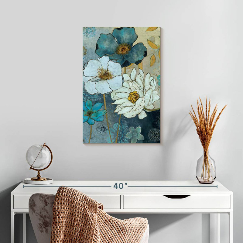 Harnek Blue Demin Garden II, H 24 po x l 16 po